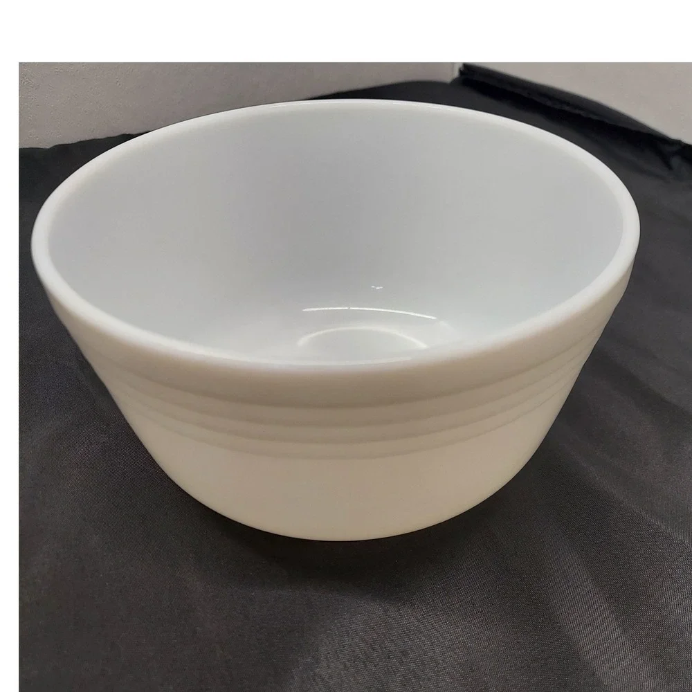 Vintage Hamilton Beach Pyrex #16 Milk Glass Mixing Bowl 4 qt White Ribbed
